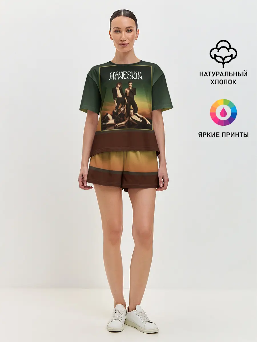 Женская пижама с шортами / Maneskin в лучах заката