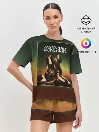 Женская пижама с шортами / Maneskin в лучах заката