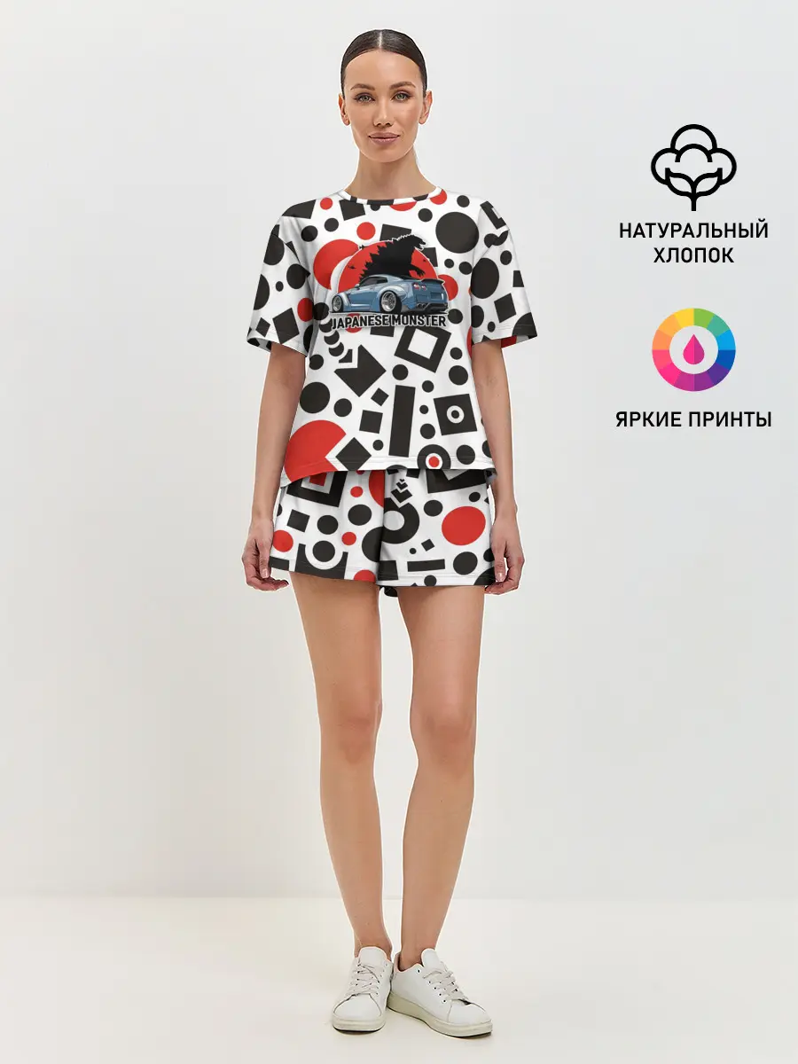 Женская пижама с шортами / Японские Монстры