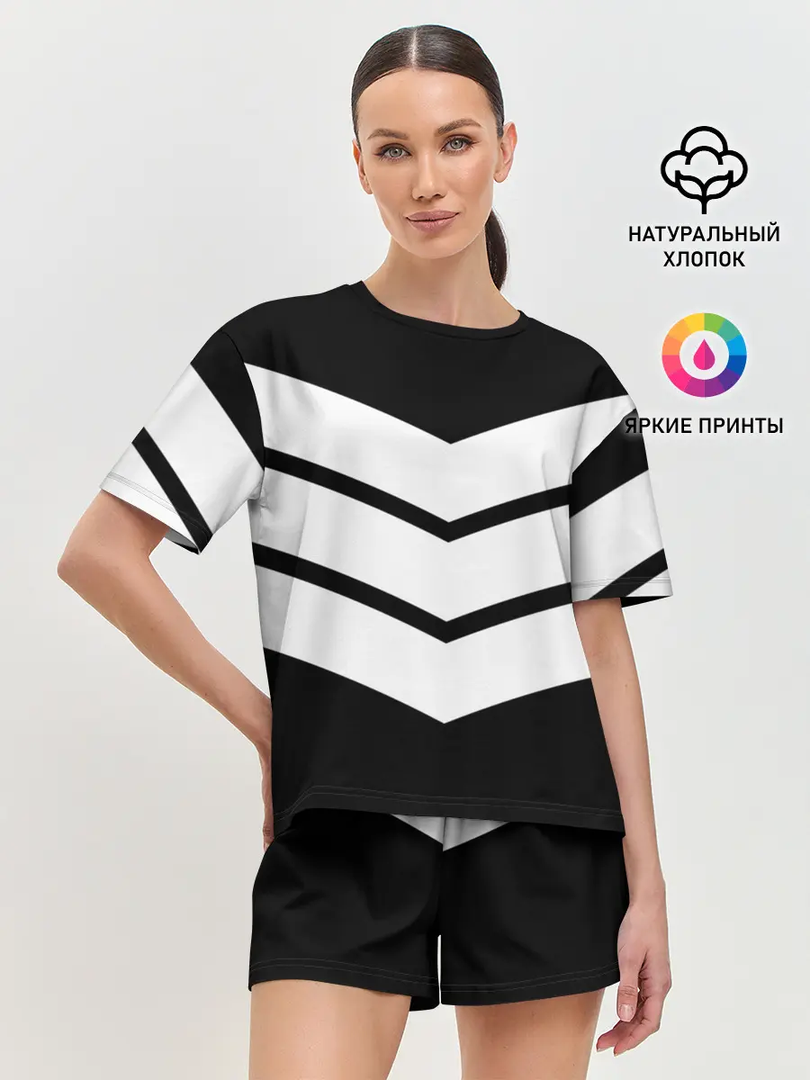 Женская пижама с шортами / Три полоски