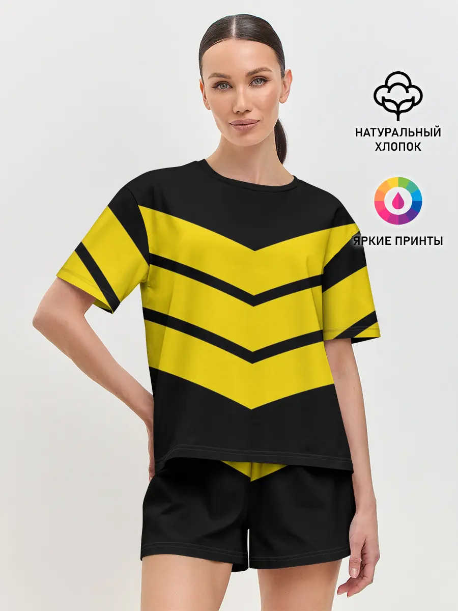 Женская пижама с шортами / Три полоски