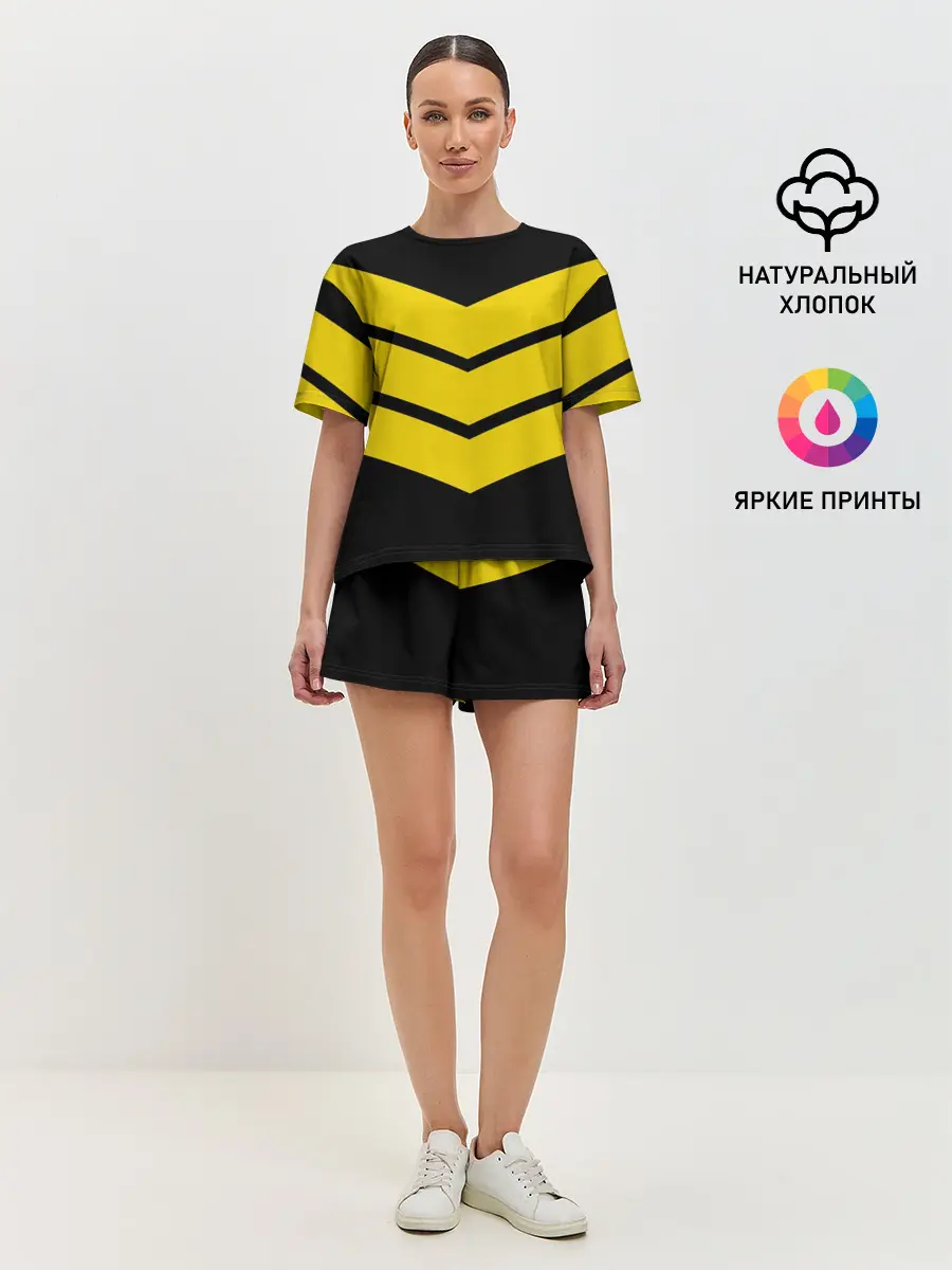 Женская пижама с шортами / Три полоски