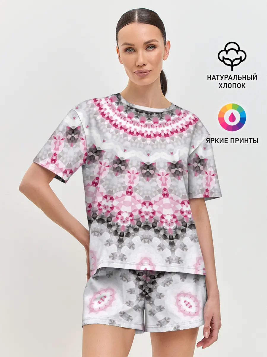 Женская пижама с шортами / Абстрактный современный фон