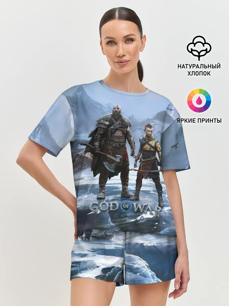 Женская пижама с шортами / Кратос и Атрей Рагнарек