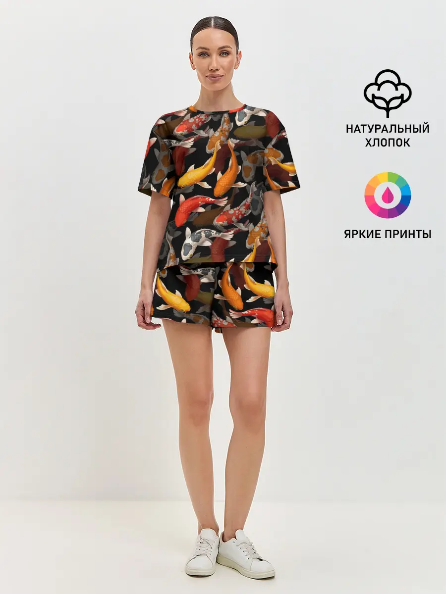 Женская пижама с шортами / Карпы кои | Японские карпы