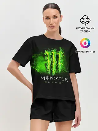 Женская пижама с шортами / MONSTER ENERGY NEON | НЕОН