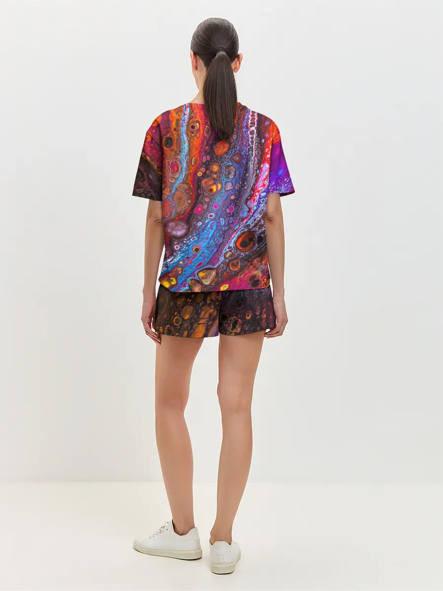 Женская пижама с шортами / Брызги на камнях