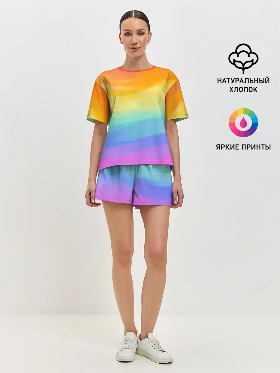 Женская пижама с шортами / РАДУЖНЫЕ ВОЛНЫ | RAINBOW WAVES