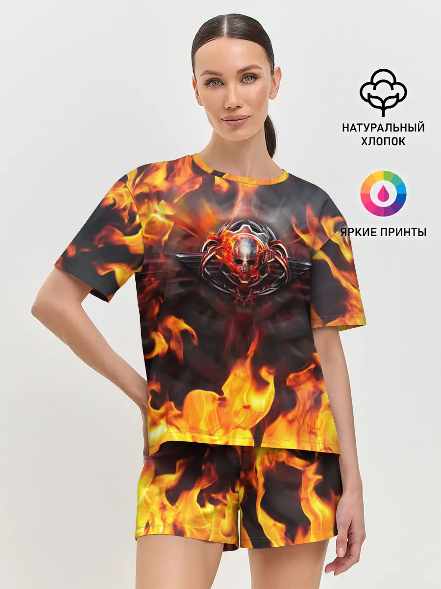 Женская пижама с шортами / FIRE GEARS OF WAR | ПОСТЕР В ОГНЕ