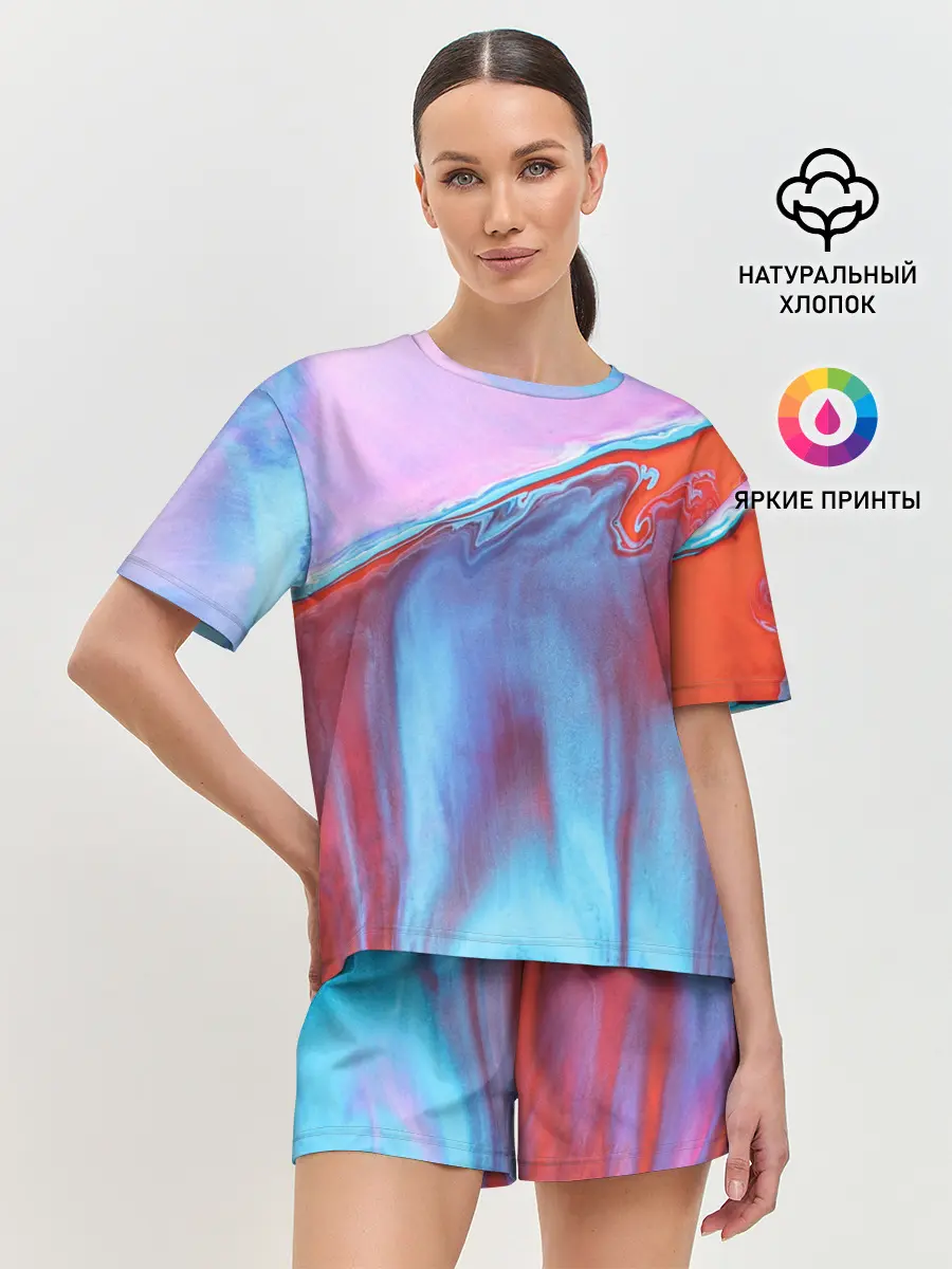 Женская пижама с шортами / Вода и песок