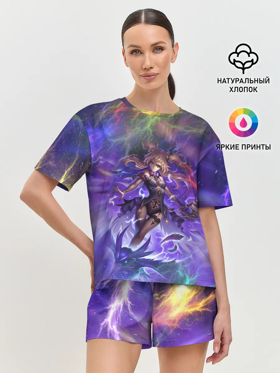 Женская пижама с шортами / Ифрит | Геншин Импакт