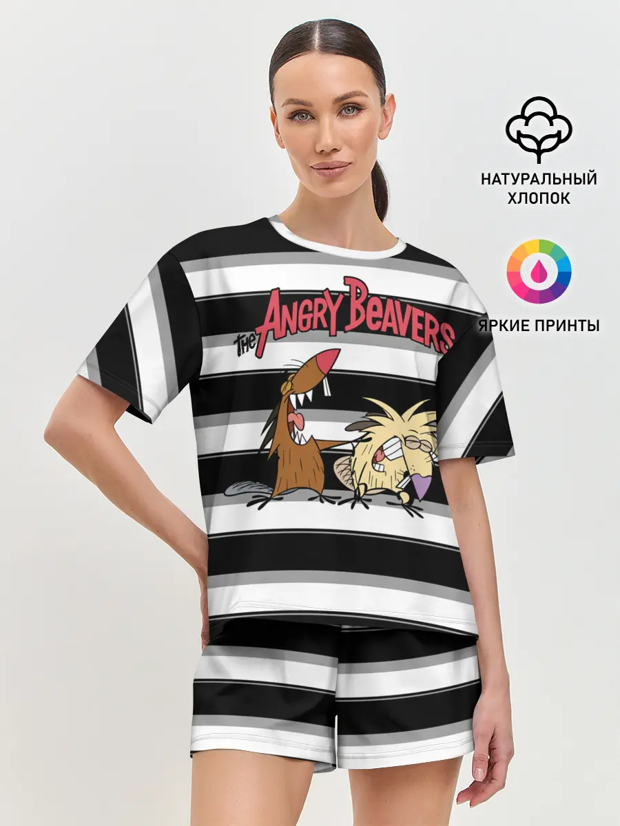 Женская пижама с шортами / Крутые Бобры