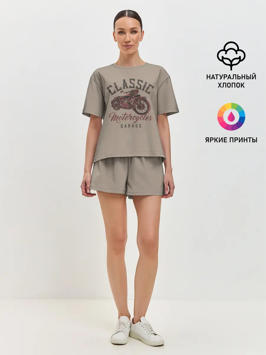Женская пижама с шортами / Классические мотоциклы