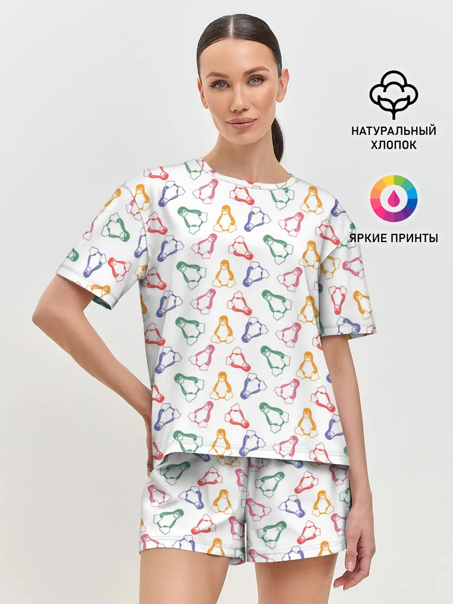 Женская пижама с шортами / Linux Ядро Пингвин