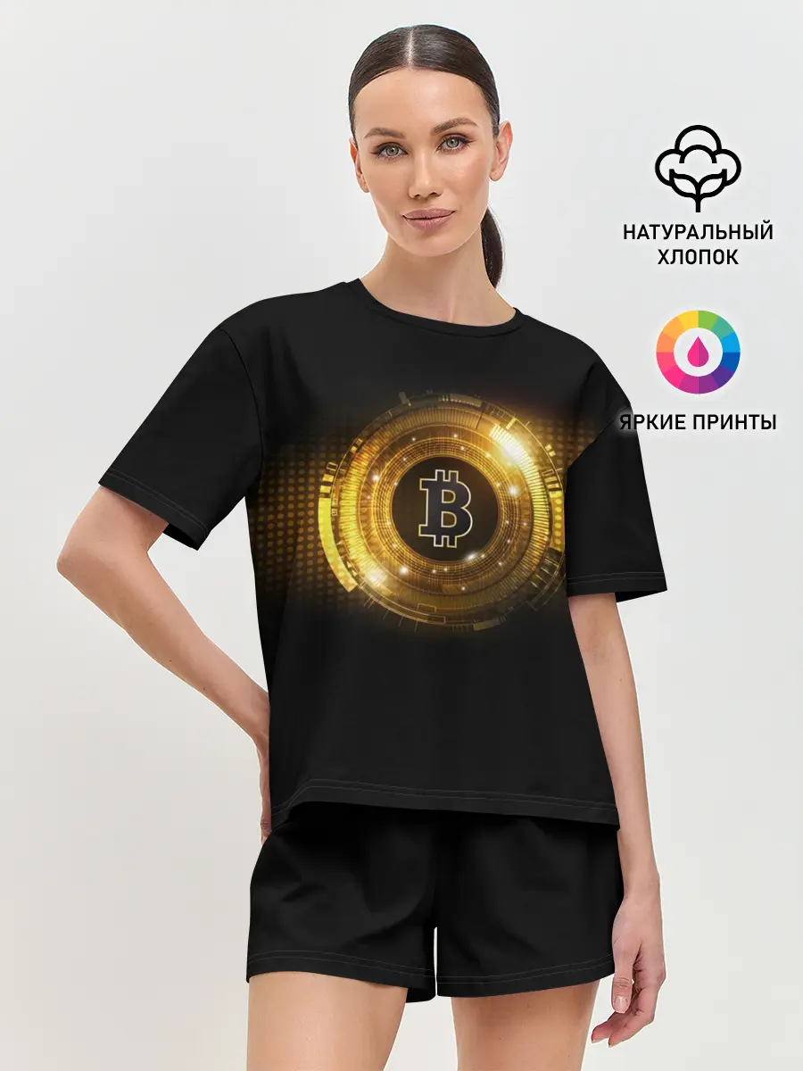 Женская пижама с шортами / BITCOIN | КРИПТОВАЛЮТА