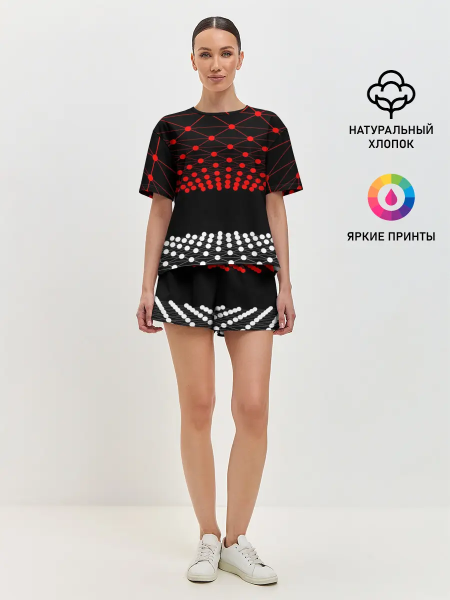 Женская пижама с шортами / Абстракция