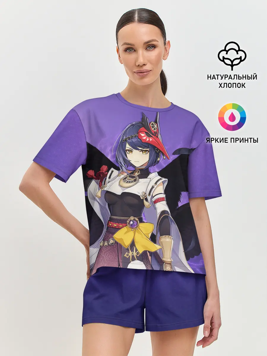 Женская пижама с шортами / Kujou Sara | Genshin Impact