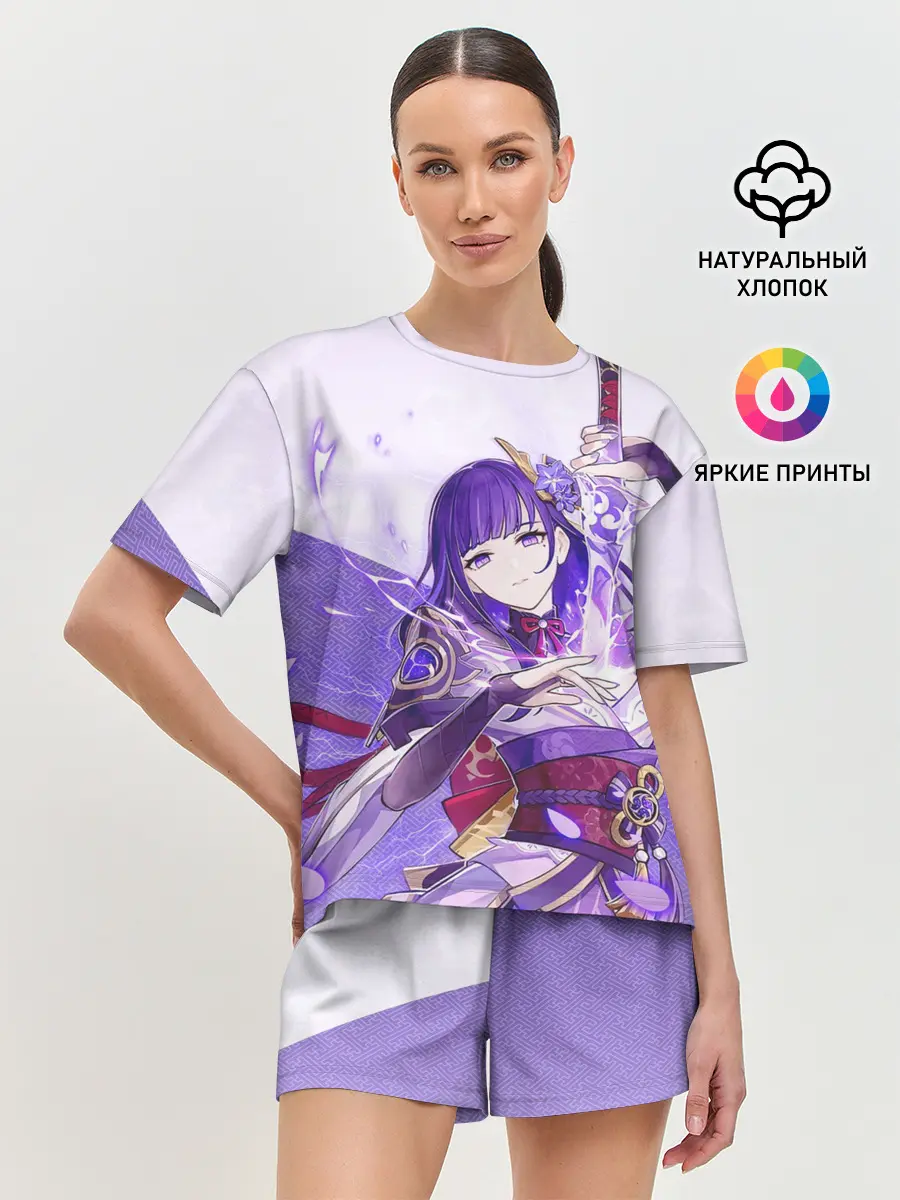 Женская пижама с шортами / Raiden Shogun | Genshin Impact