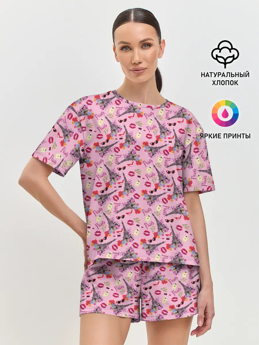 Женская пижама с шортами / Париж