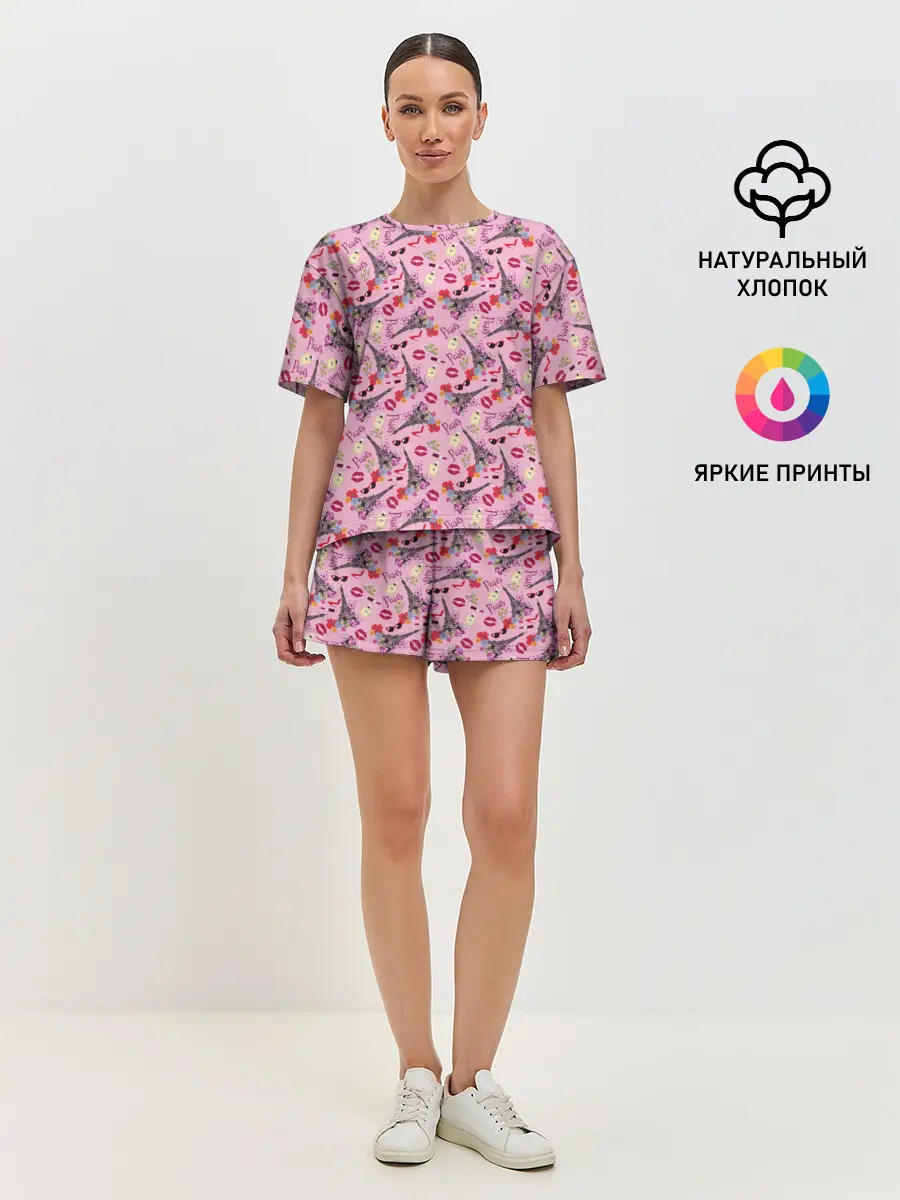 Женская пижама с шортами / Париж