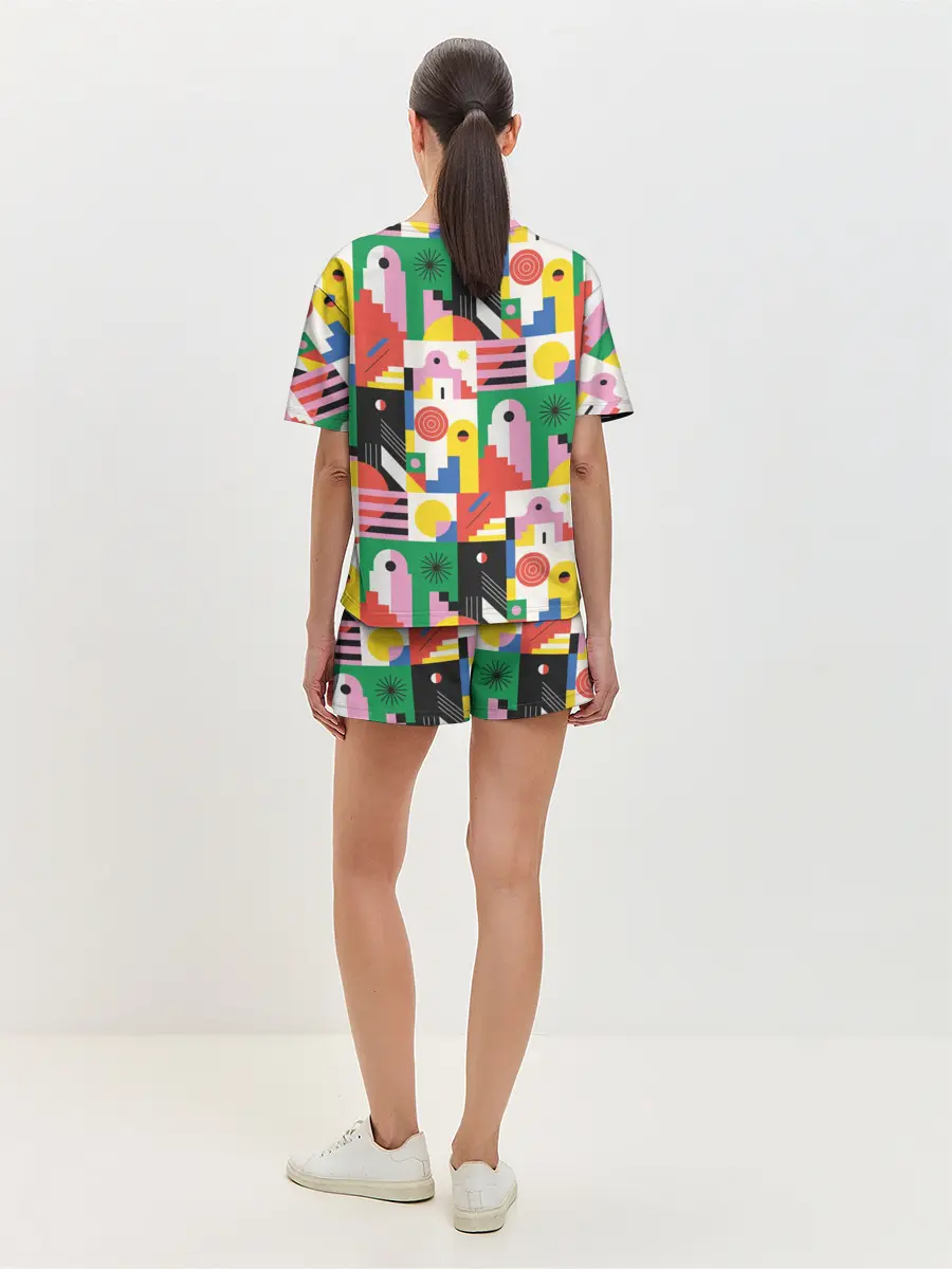 Женская пижама с шортами / Геометрия города