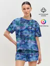 Женская пижама с шортами / Абстракция - акварельный узор