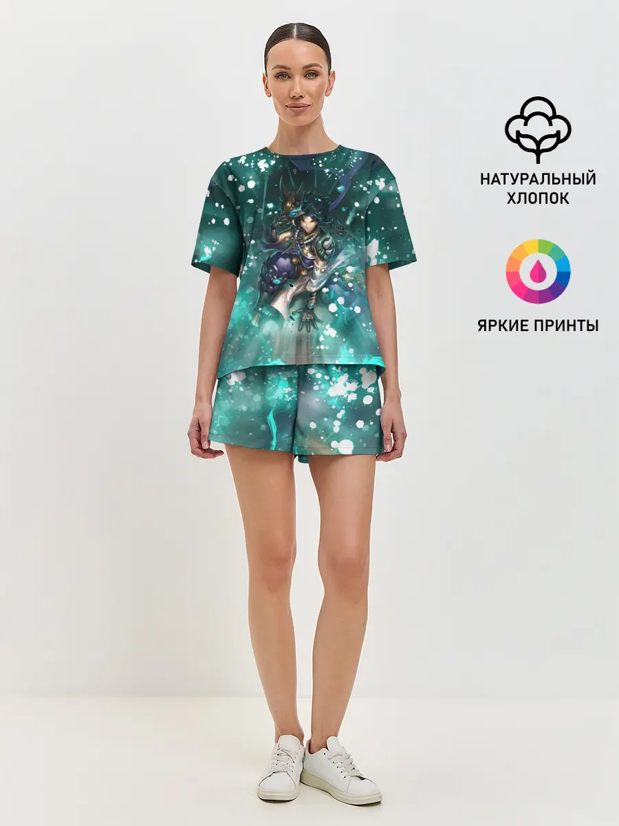 Женская пижама с шортами / Сяо | Геншин Импакт