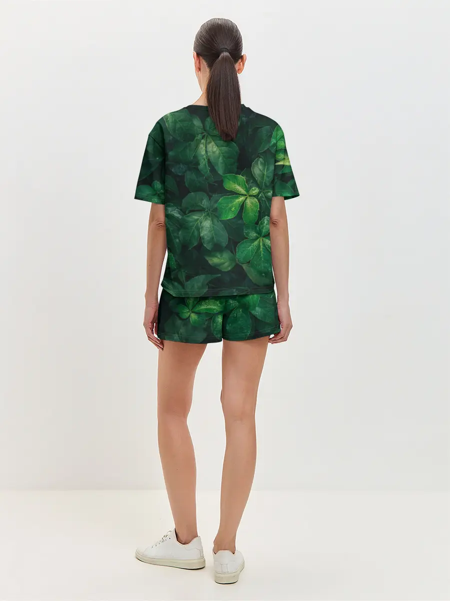 Женская пижама с шортами / Тропическая листва | Тропики