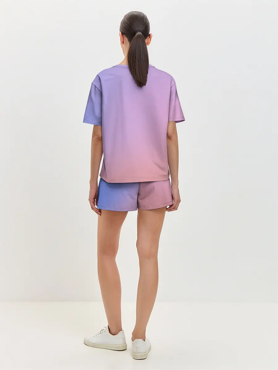 Женская пижама с шортами / Timothee Chalamet розовый градиент