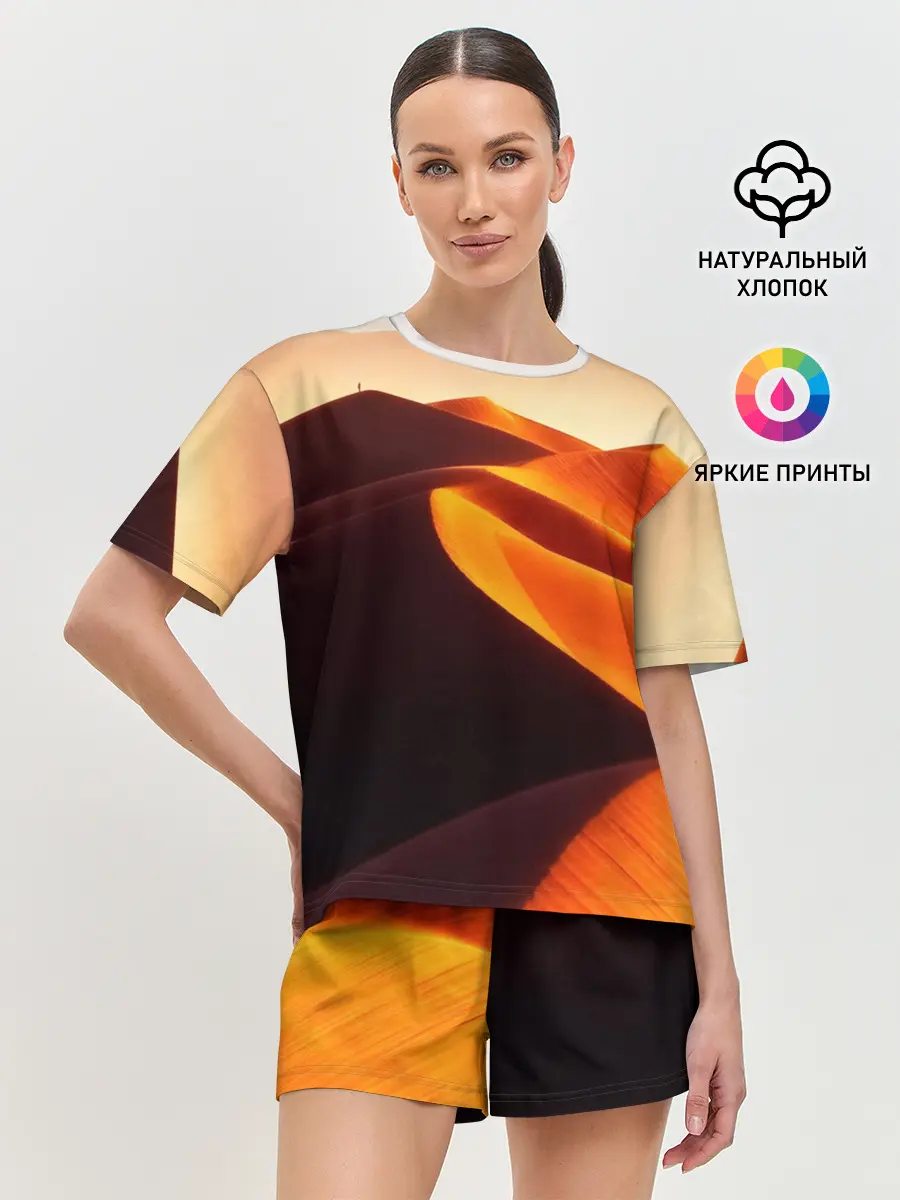 Женская пижама с шортами / Пустыня дюна барханы