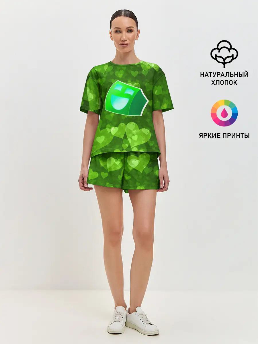Женская пижама с шортами / Geometry Dash | Green Love