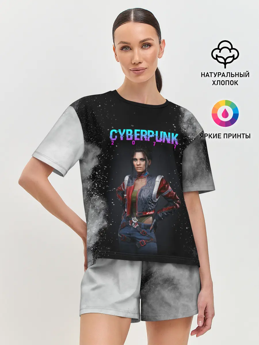 Женская пижама с шортами / Панам Палмер | КИБЕРПАНК 2077