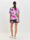 Женская пижама с шортами / Цветы Розовые Розы красками