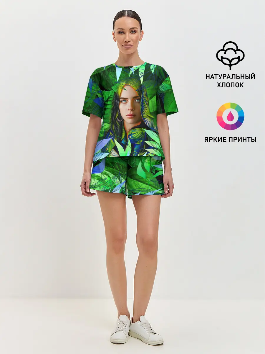 Женская пижама с шортами / BILLIE EILISH | БИЛЛИ АЙЛИШ