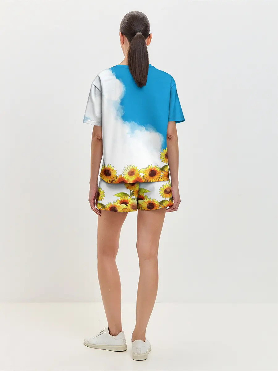 Женская пижама с шортами / Саю и Подсолнухи