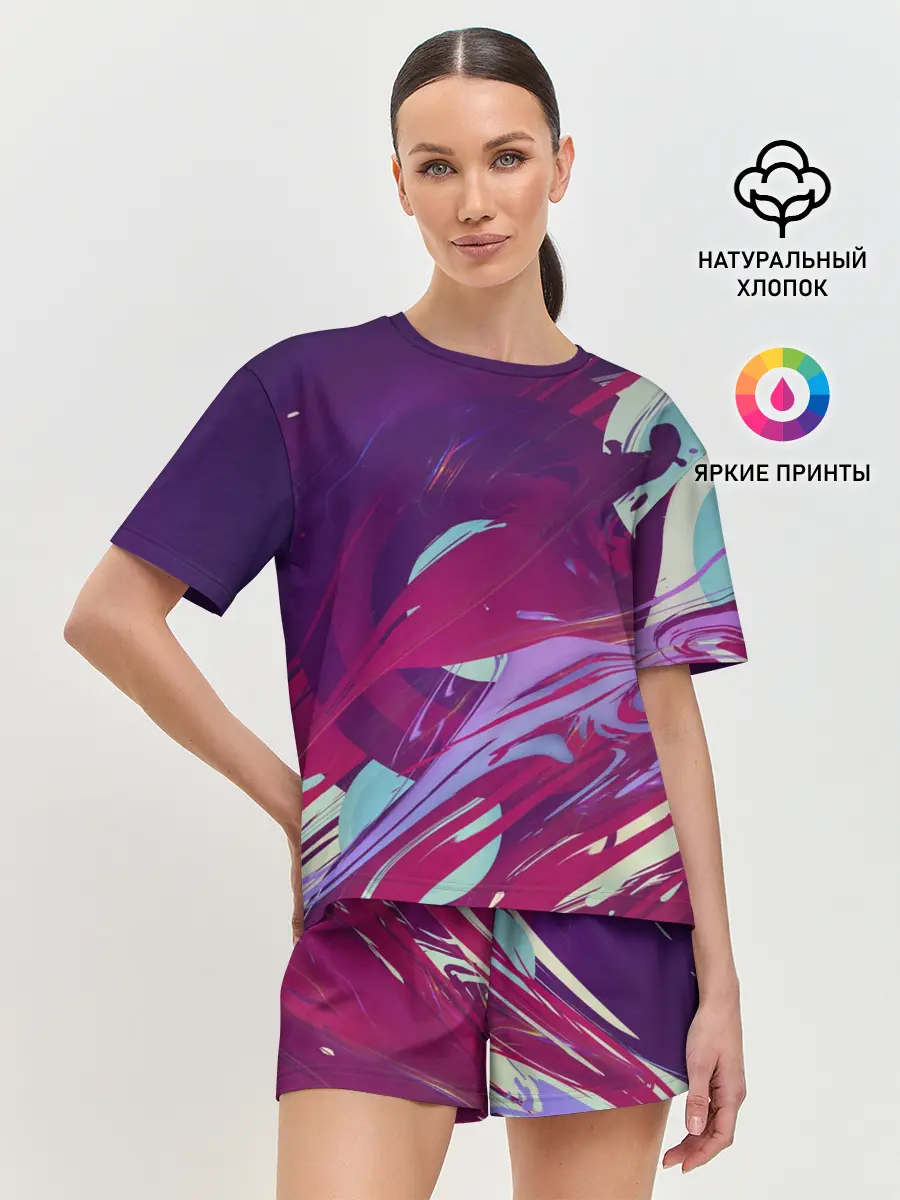 Женская пижама с шортами / Мощный градиент