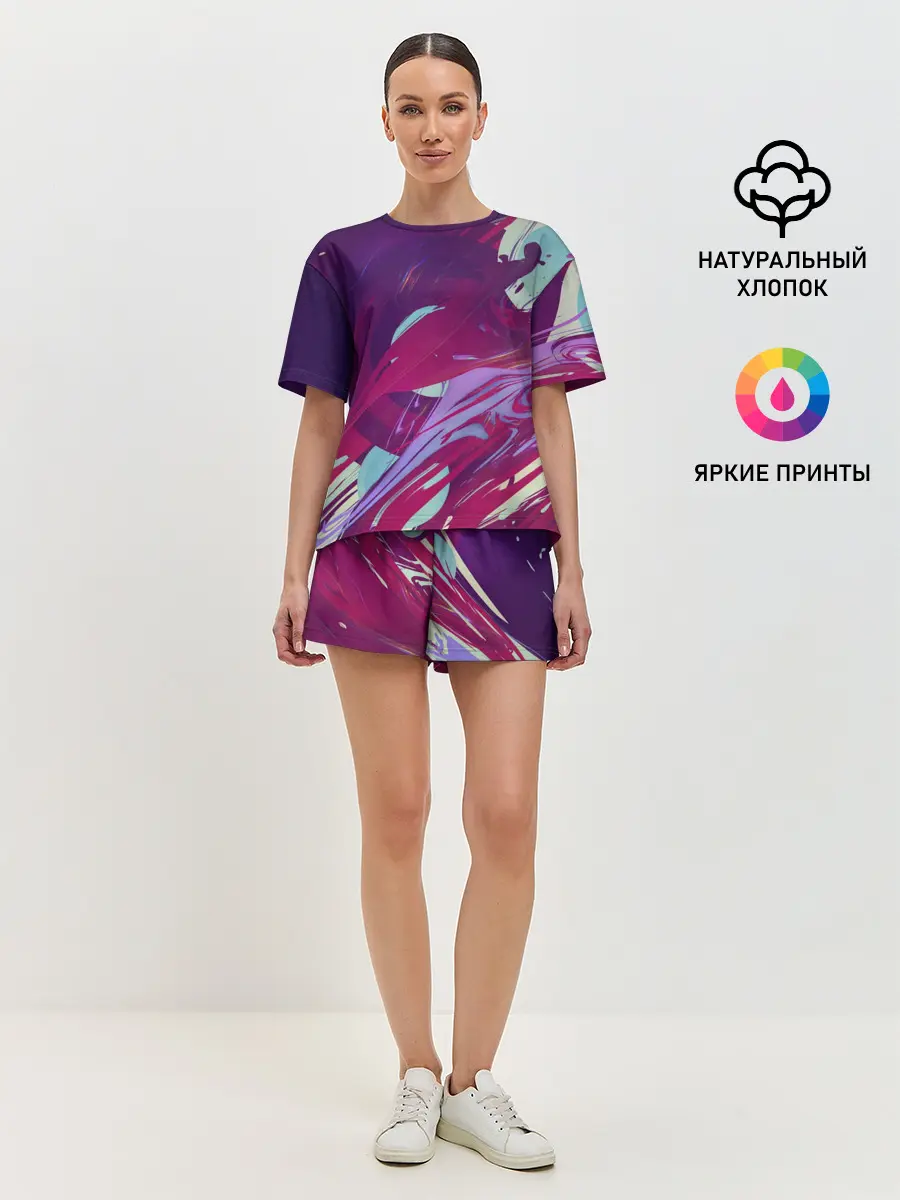 Женская пижама с шортами / Мощный градиент