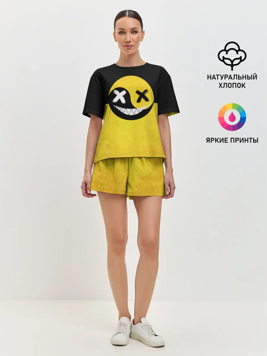 Женская пижама с шортами / Smile yin and yang