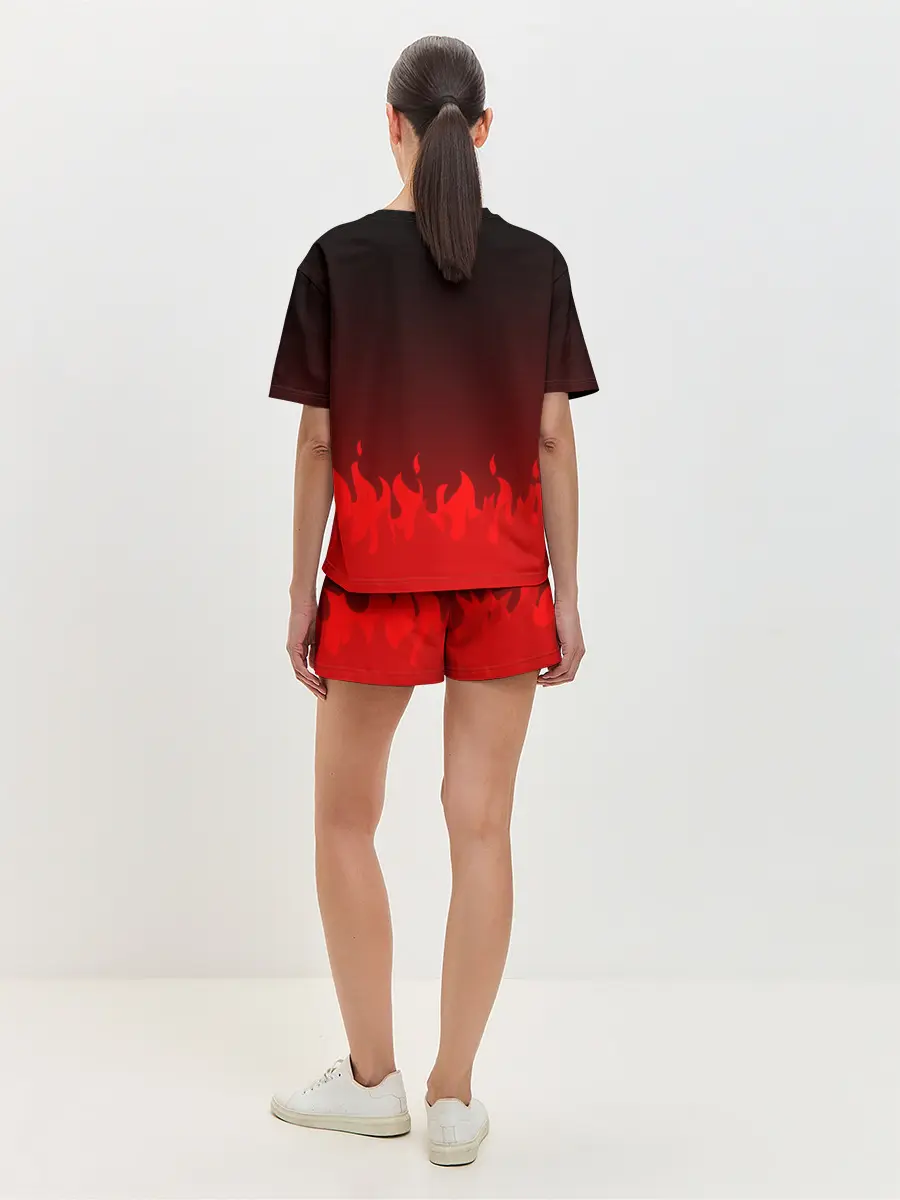 Женская пижама с шортами / ДЬЯВОЛ | КРАСНЫЙ ОГОНЬ