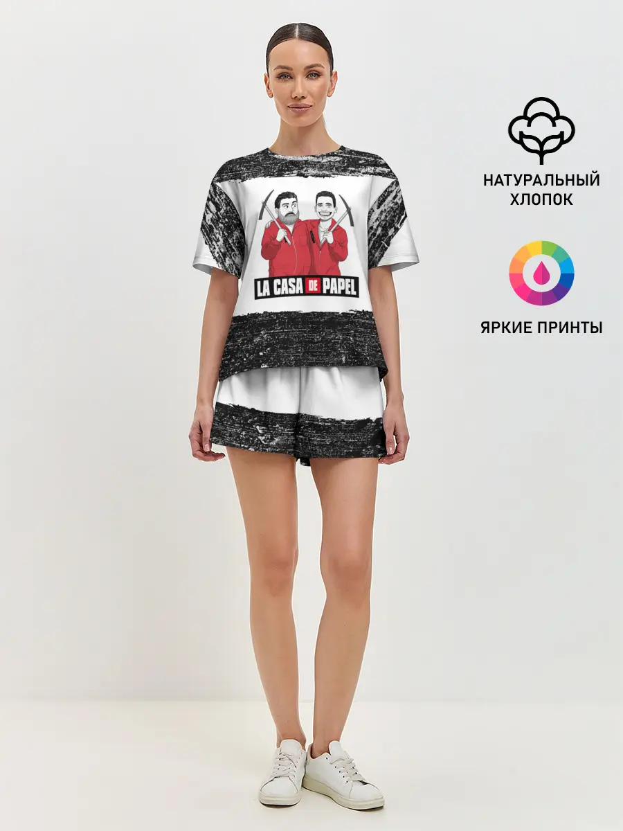 Женская пижама с шортами / Moscow | Rio | La Casa de Papel