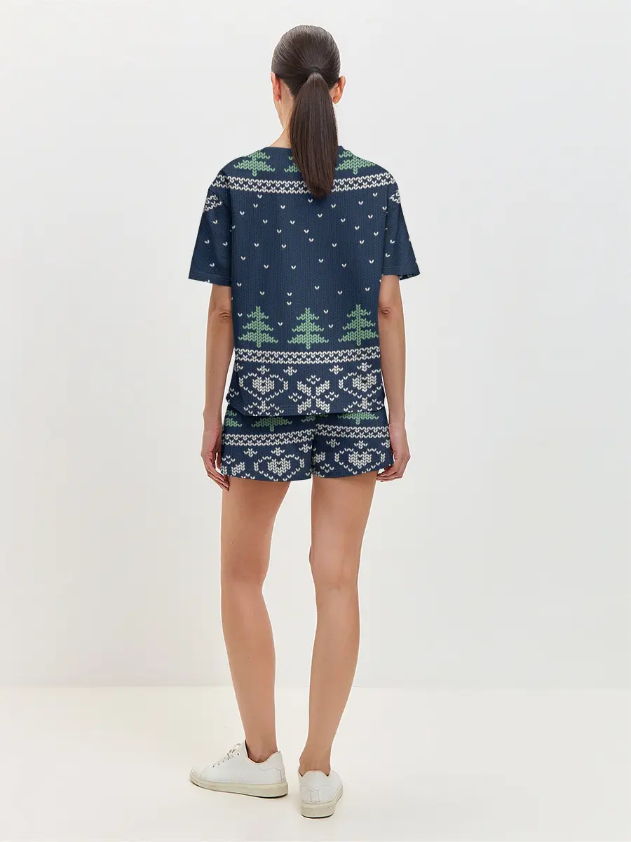 Женская пижама с шортами / Зимняя ночь