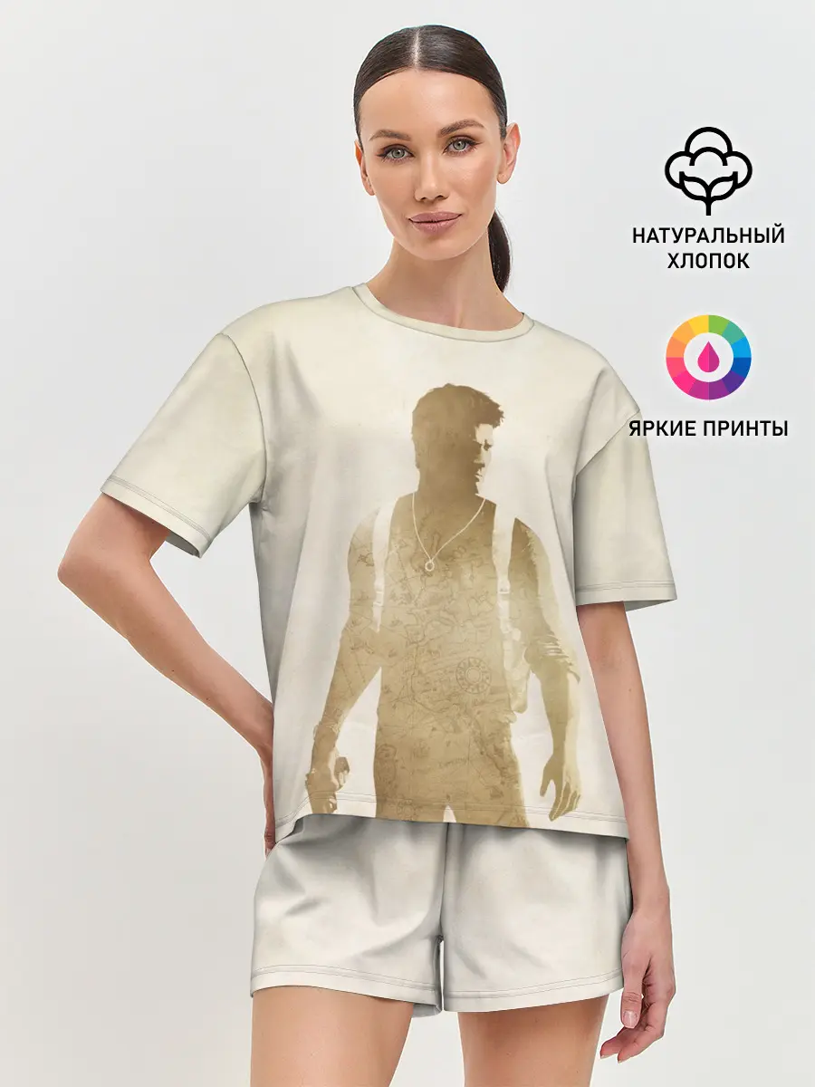 Женская пижама с шортами / Силуэт Нейта Дрейка Uncharted