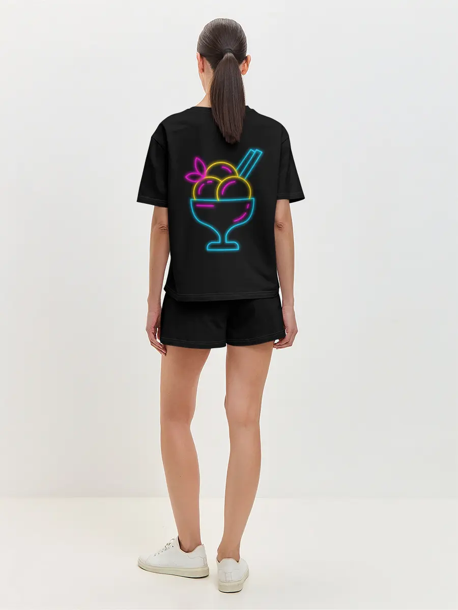 Женская пижама с шортами / Неоновый коктейль
