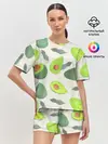 Женская пижама с шортами / Авокадо - фруктовый паттерн