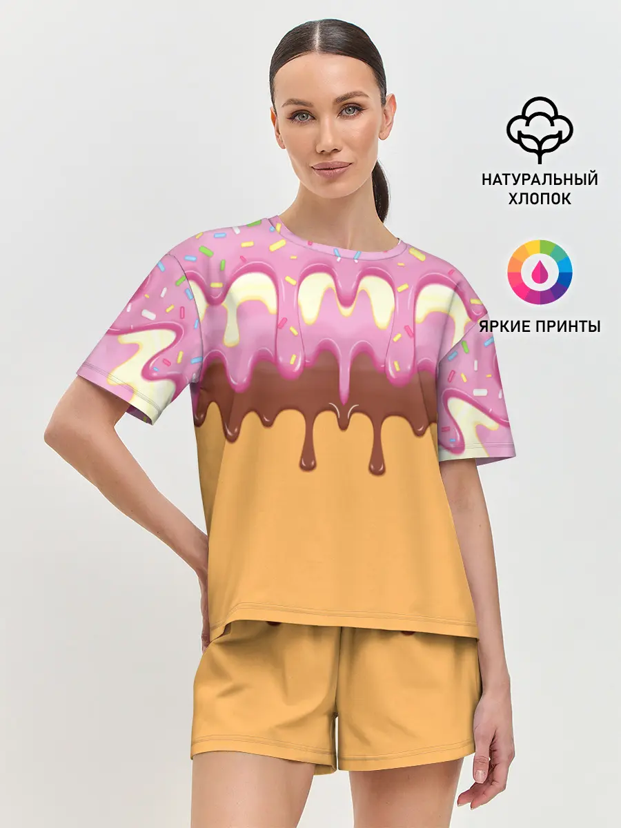 Женская пижама с шортами / Мороженое | Ice Scream