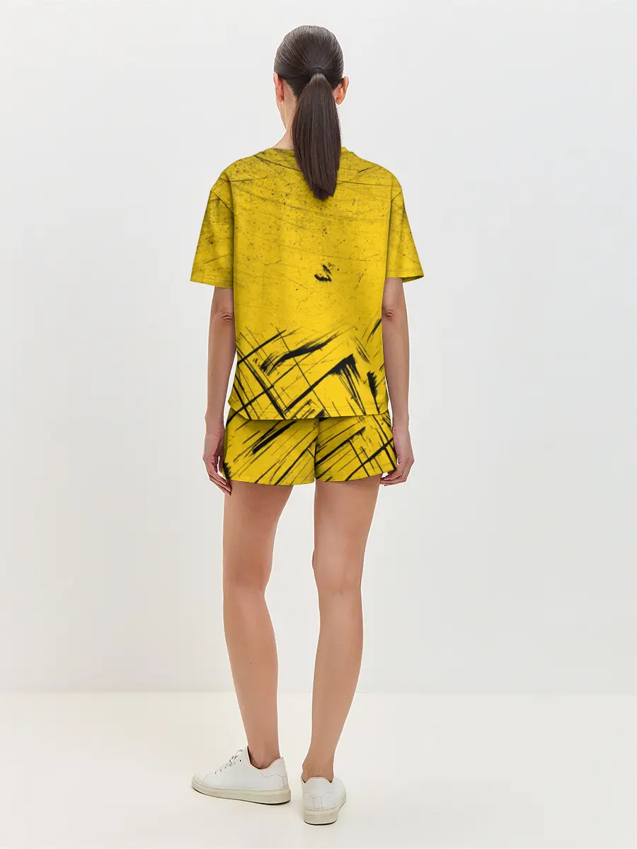 Женская пижама с шортами / Череп Хипстер Гранж Брызги