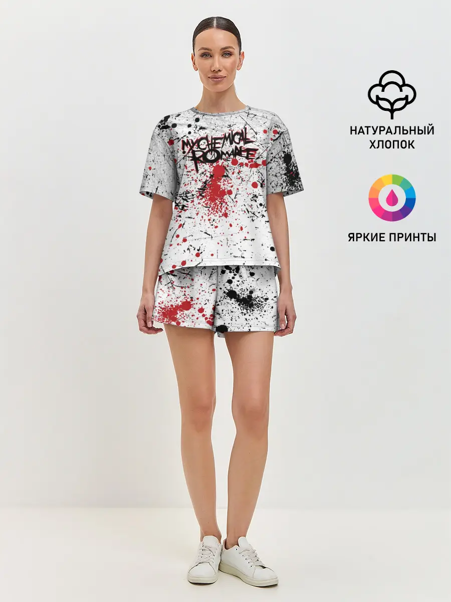 Женская пижама с шортами / Кемикал Романс Рок Группа Лого