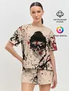 Женская пижама с шортами / Череп Хипстер Брызги Краски