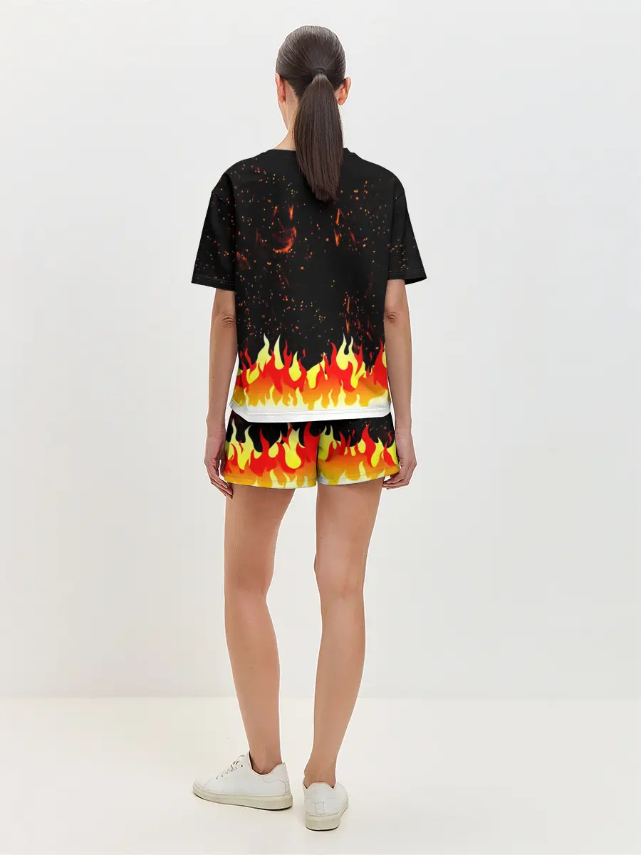 Женская пижама с шортами / Пылающий Череп