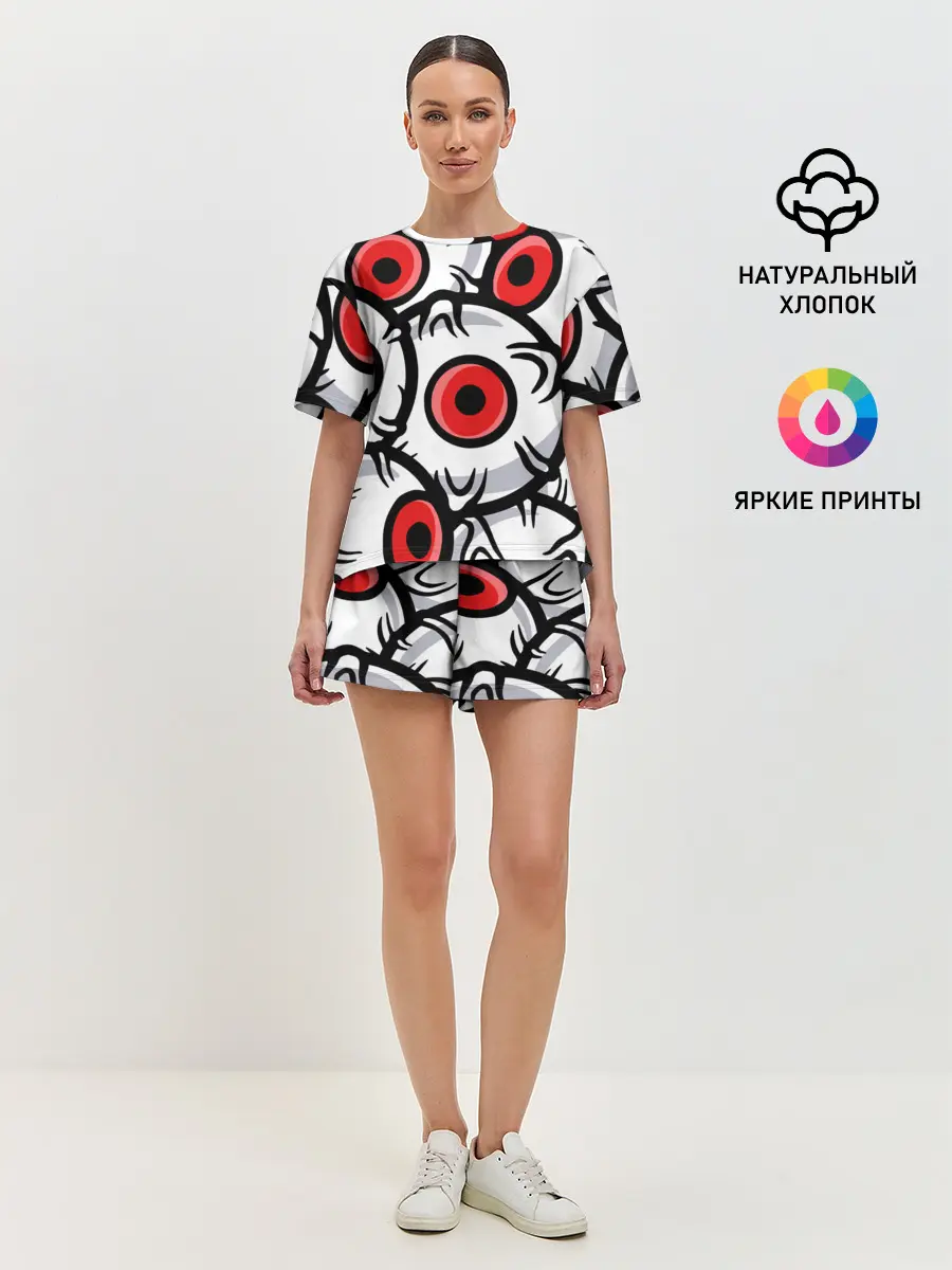 Женская пижама с шортами / ГЛАЗА ЗЛОДЕЯ | RED EYES